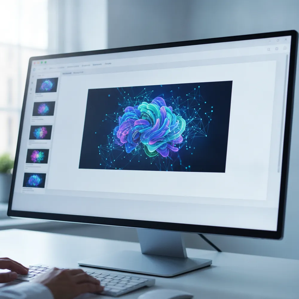 Interface d'un outil IA générant une présentation